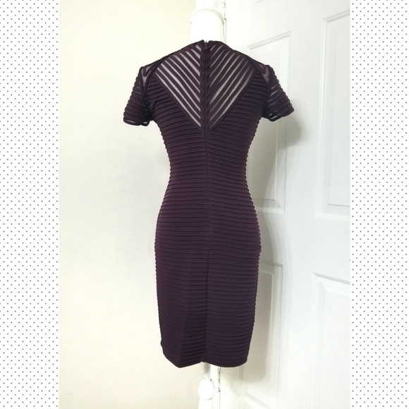 CALVIN KLEIN Cap-sleeve sheath burgundy dress - Picture 5 of 9